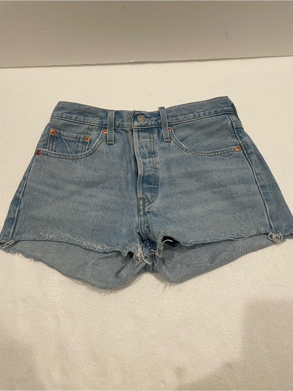 Levi 501 Light Blue Denim Cutoff Shorts